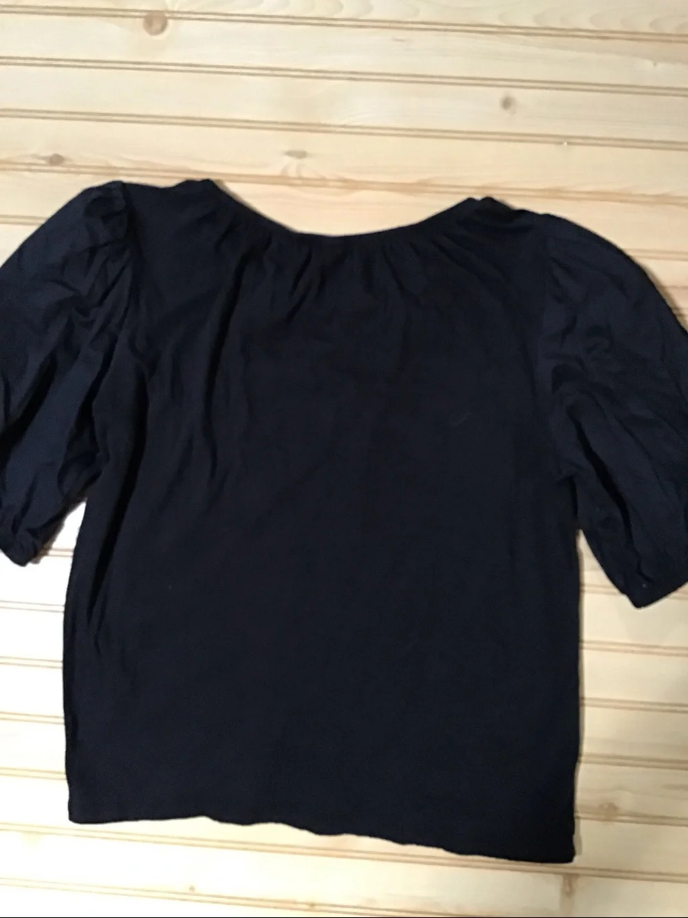 Old Navy Slub Knit Puff Sleeve 100% Cotton Peasant Top Cottage core Whimsigoth